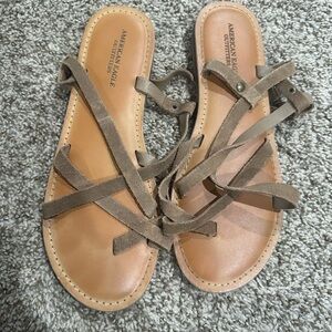 American Eagle Outfitters Tan Strappy Sandals